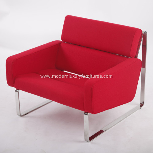 Red Cashmere Fabric Lounge Sofa